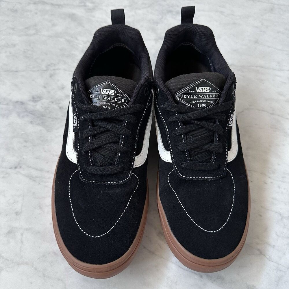 Vans Kyle Walker Pro Black Gum Men's 8.5 Suede Shoes Sneakers White Side Stipes - Picture 5 of 13